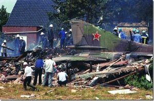 Останките от разбилия се МиГ-23